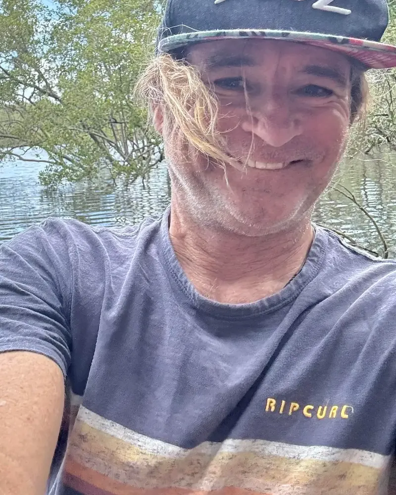 Grant Giles, by the water at Brunswick Heads